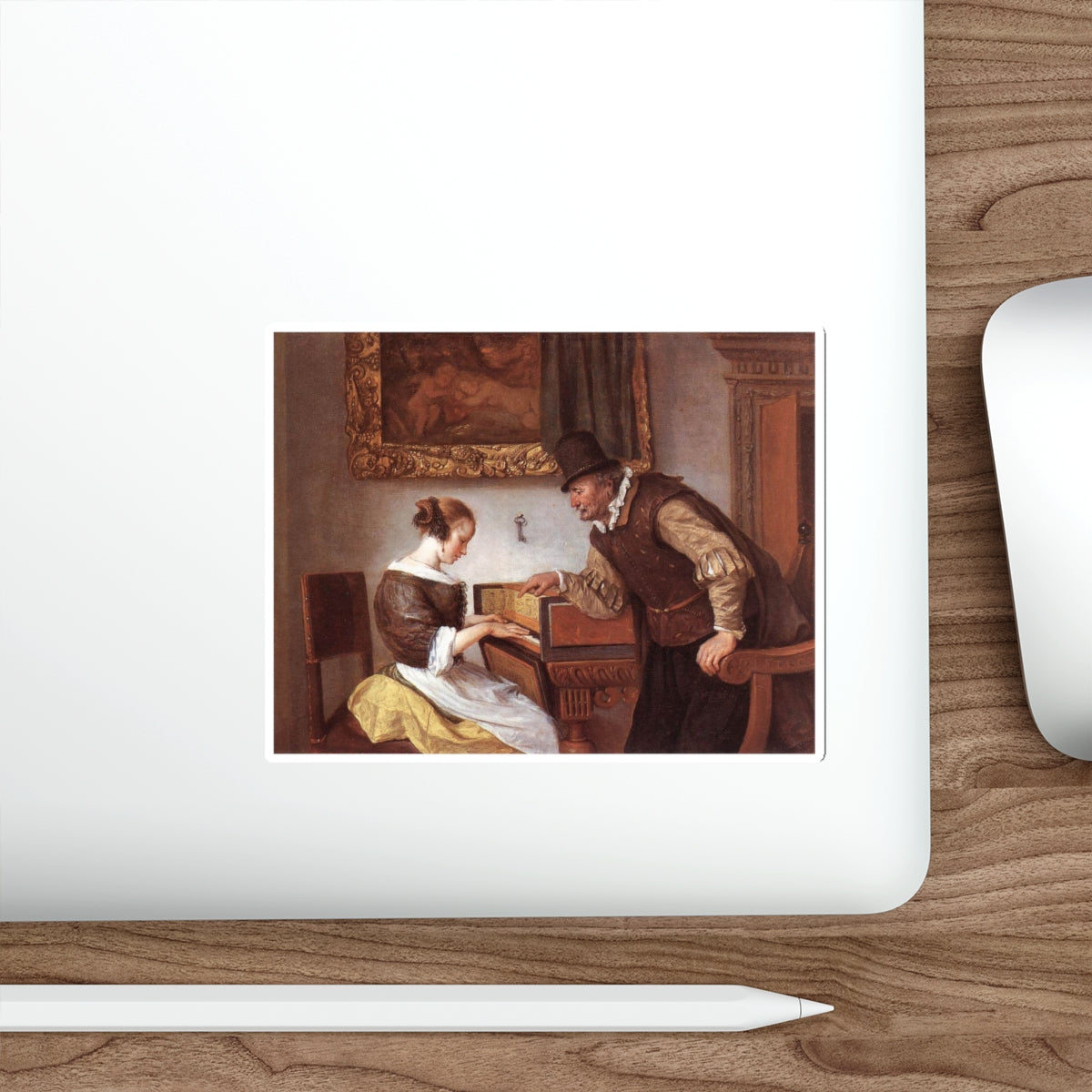 STEEN, Jan - The Harpsichord Lesson (Artwork) STICKER Vinyl Die-Cut Decal-The Sticker Space