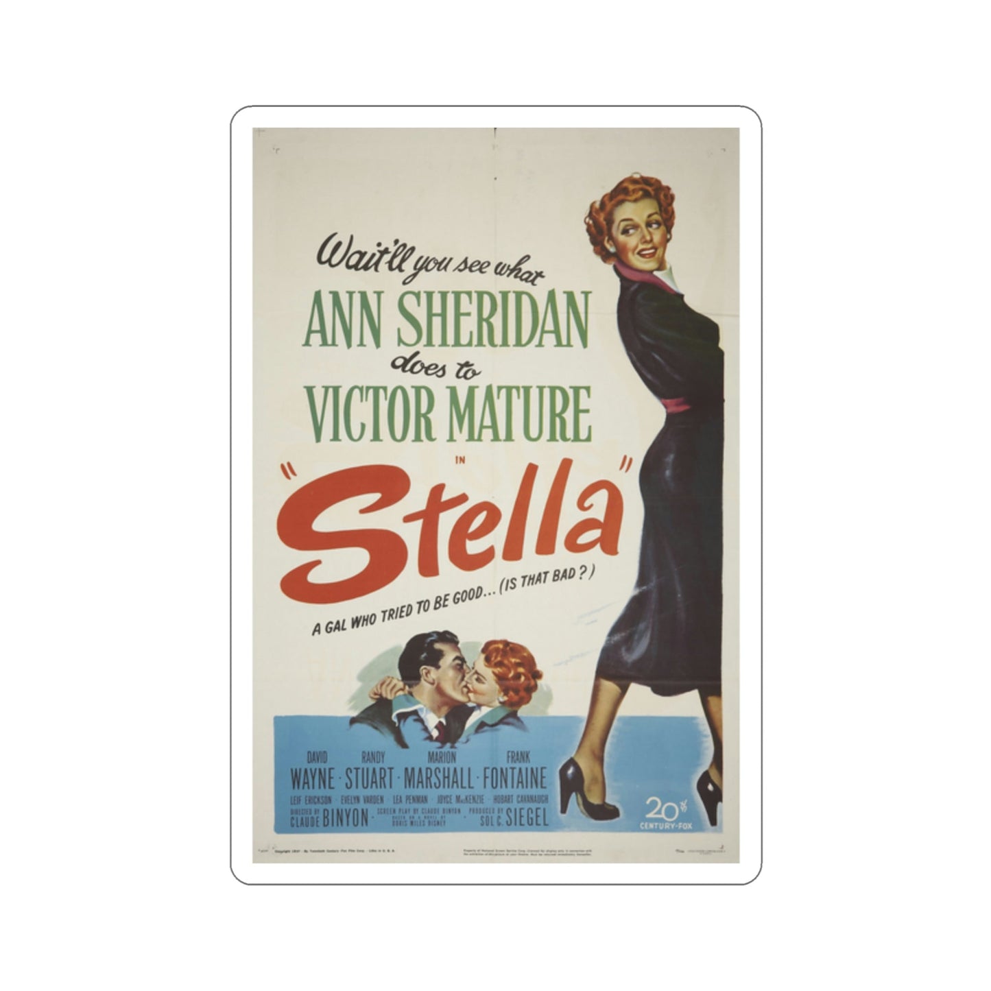 Stella 1950 Movie Poster STICKER Vinyl Die-Cut Decal-2 Inch-The Sticker Space