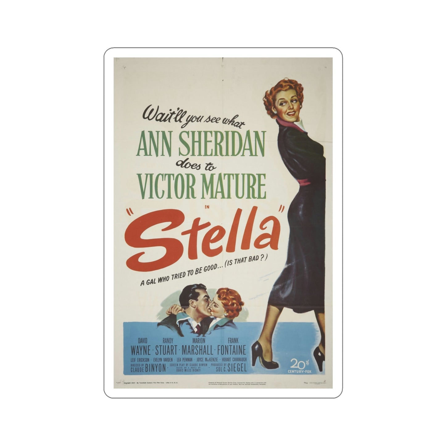 Stella 1950 Movie Poster STICKER Vinyl Die-Cut Decal-3 Inch-The Sticker Space