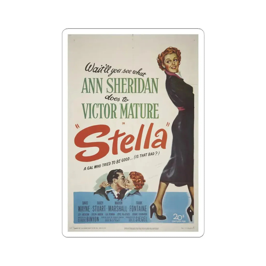 Stella 1950 Movie Poster - STICKER Vinyl Kiss-Cut Decal 4 Inch White - The Sticker Space