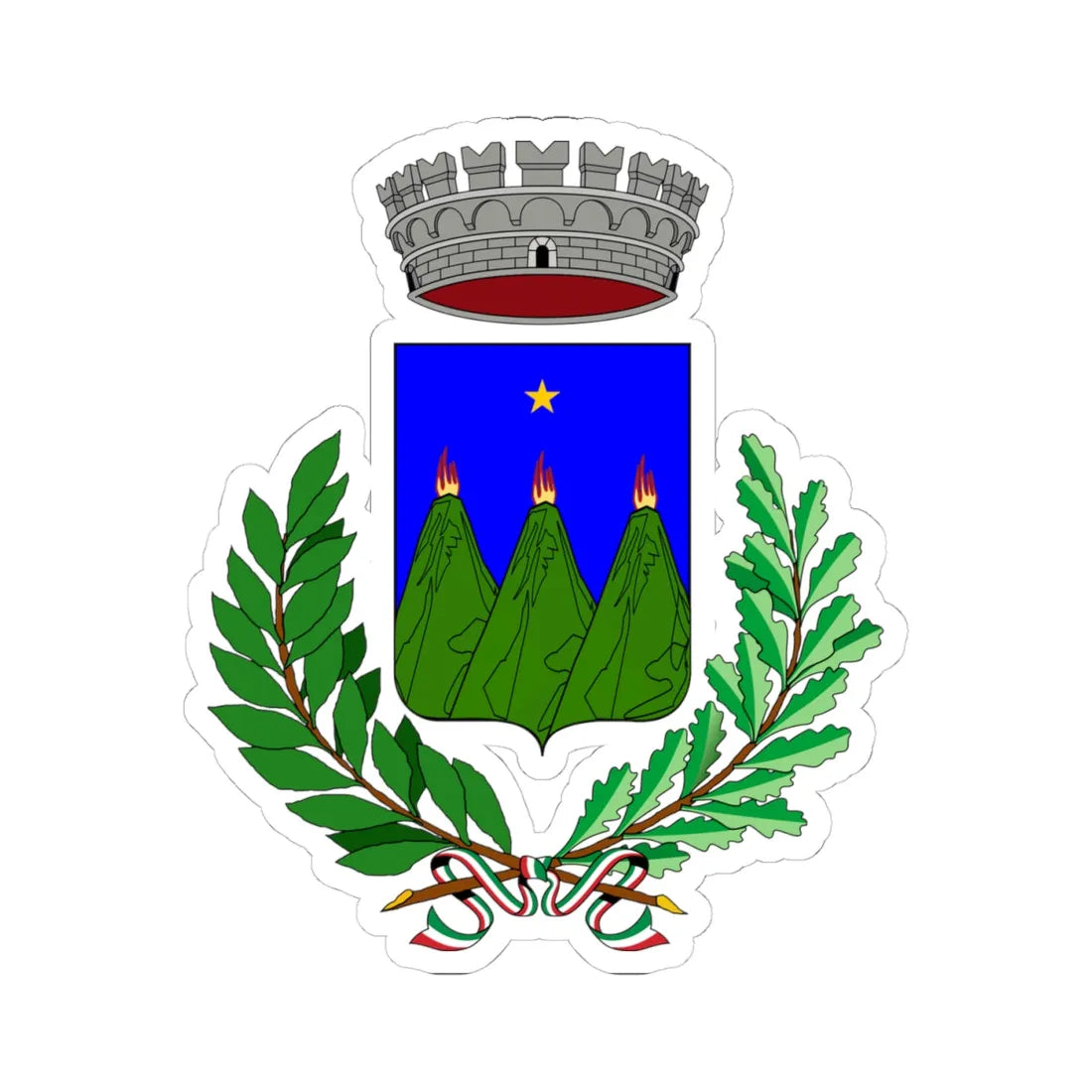 Stemmacattolicaeraclea (Italy) (Coat of Arms) STICKER Vinyl Kiss-Cut Decal 4 Inch White - The Sticker Space