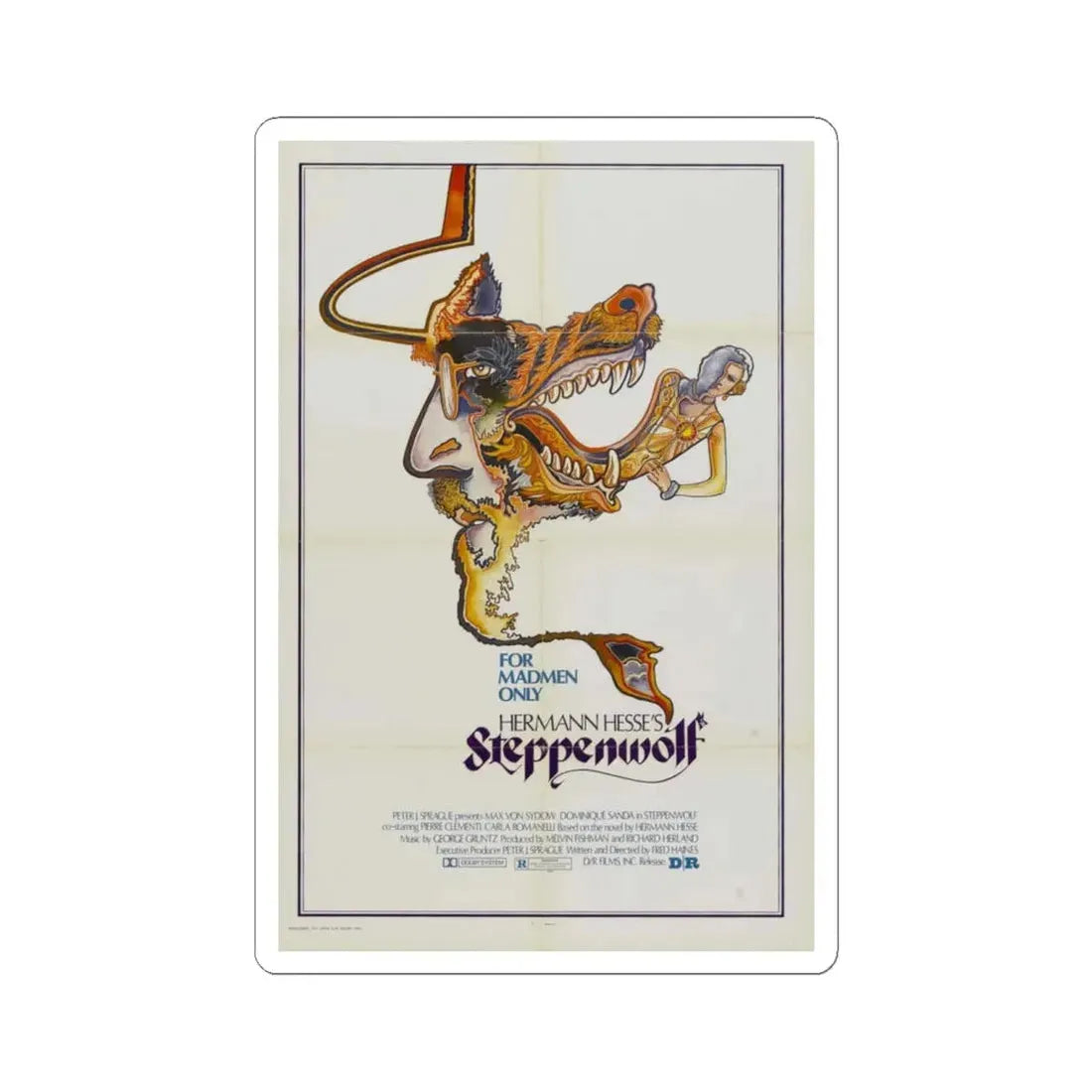 Steppenwolf 1974 Movie Poster - STICKER Vinyl Kiss-Cut Decal 6 Inch White - The Sticker Space