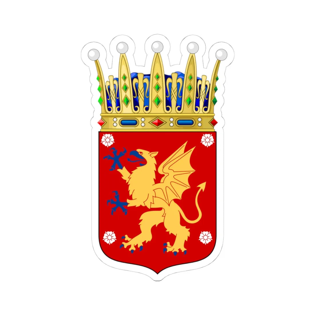 Östergötlands vapen (Sweden) (Coat of Arms) STICKER Vinyl Kiss-Cut Decal 4 Inch White - The Sticker Space