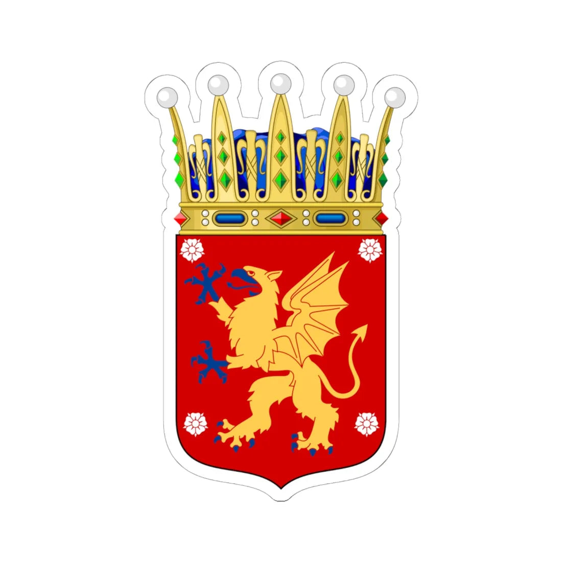 Östergötlands vapen (Sweden) (Coat of Arms) STICKER Vinyl Kiss-Cut Decal 6 Inch White - The Sticker Space