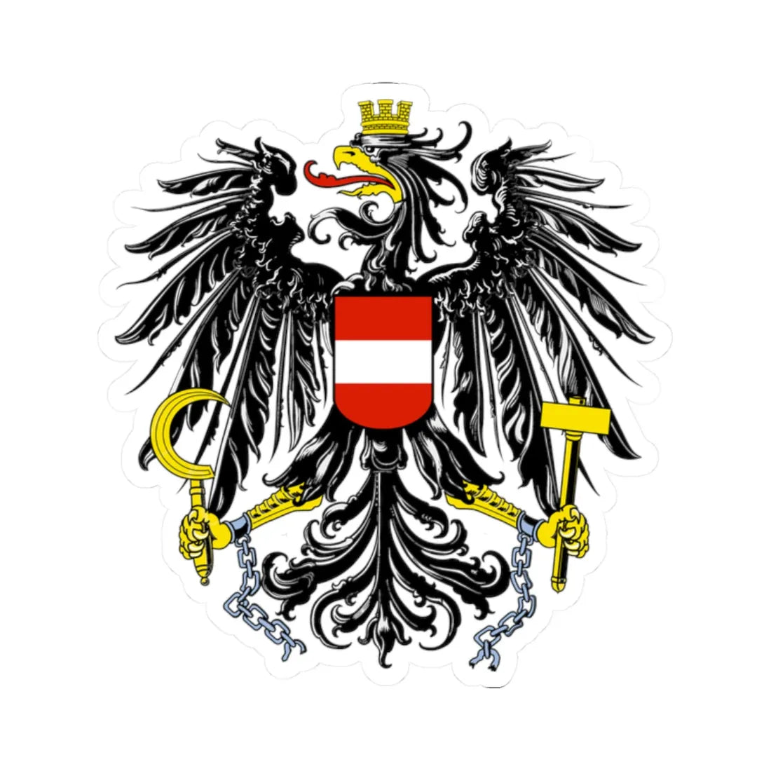 Österreich Bundesadler (Austria) (Coat of Arms) STICKER Vinyl Kiss-Cut Decal 2 Inch White - The Sticker Space