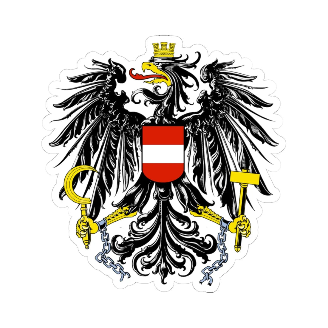 Österreich Bundesadler (Austria) (Coat of Arms) STICKER Vinyl Kiss-Cut Decal 4 Inch White - The Sticker Space