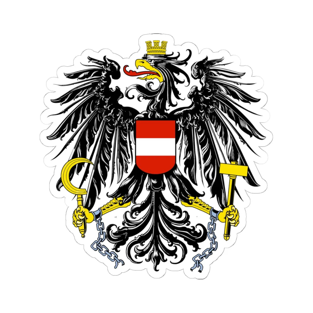 Österreich Bundesadler (Austria) (Coat of Arms) STICKER Vinyl Kiss-Cut Decal 6 Inch White - The Sticker Space