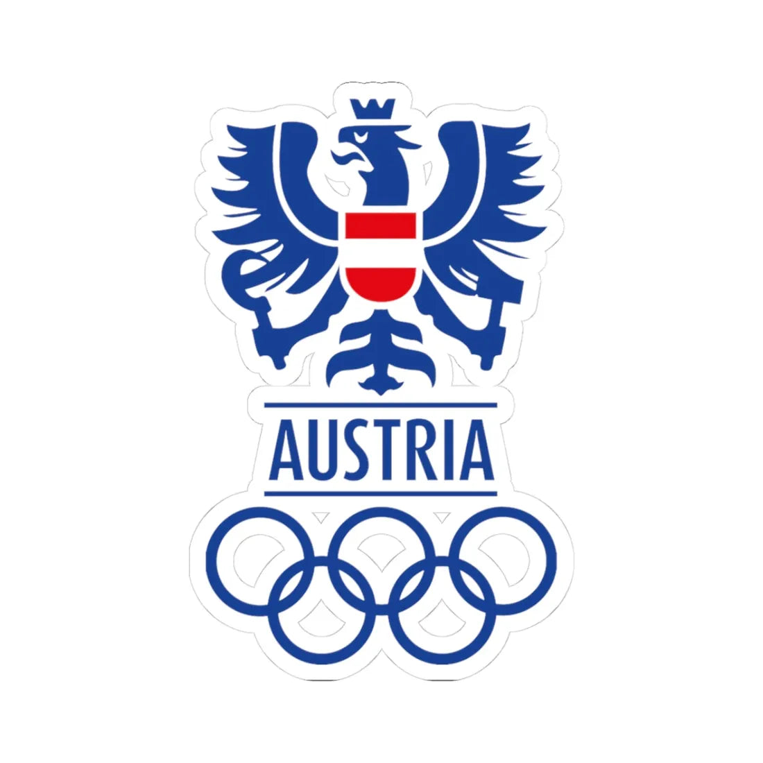 Österreichisches Olympisches Comité logo (Austria) (Coat of Arms) STICKER Vinyl Kiss-Cut Decal 3 Inch White - The Sticker Space