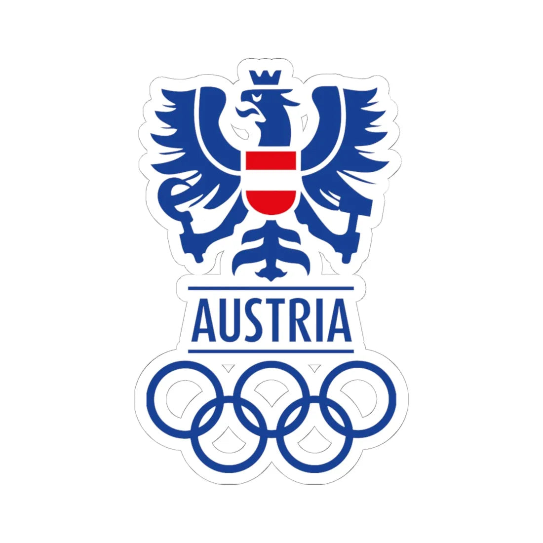Österreichisches Olympisches Comité logo (Austria) (Coat of Arms) STICKER Vinyl Kiss-Cut Decal 6 Inch White - The Sticker Space