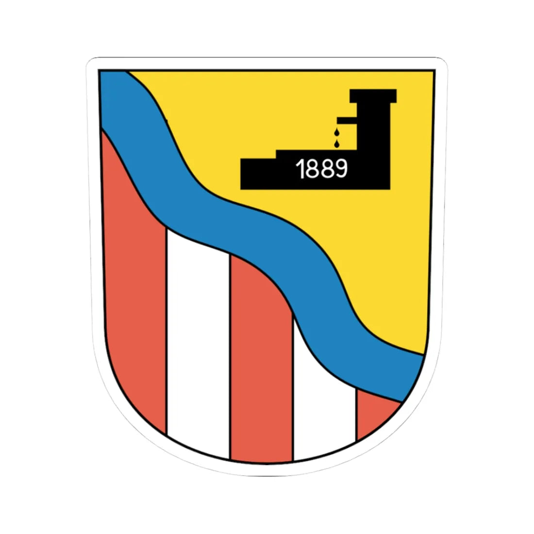 Stettbach coat of arms (Switzerland) (Coat of Arms) STICKER Vinyl Kiss-Cut Decal 3 Inch White - The Sticker Space