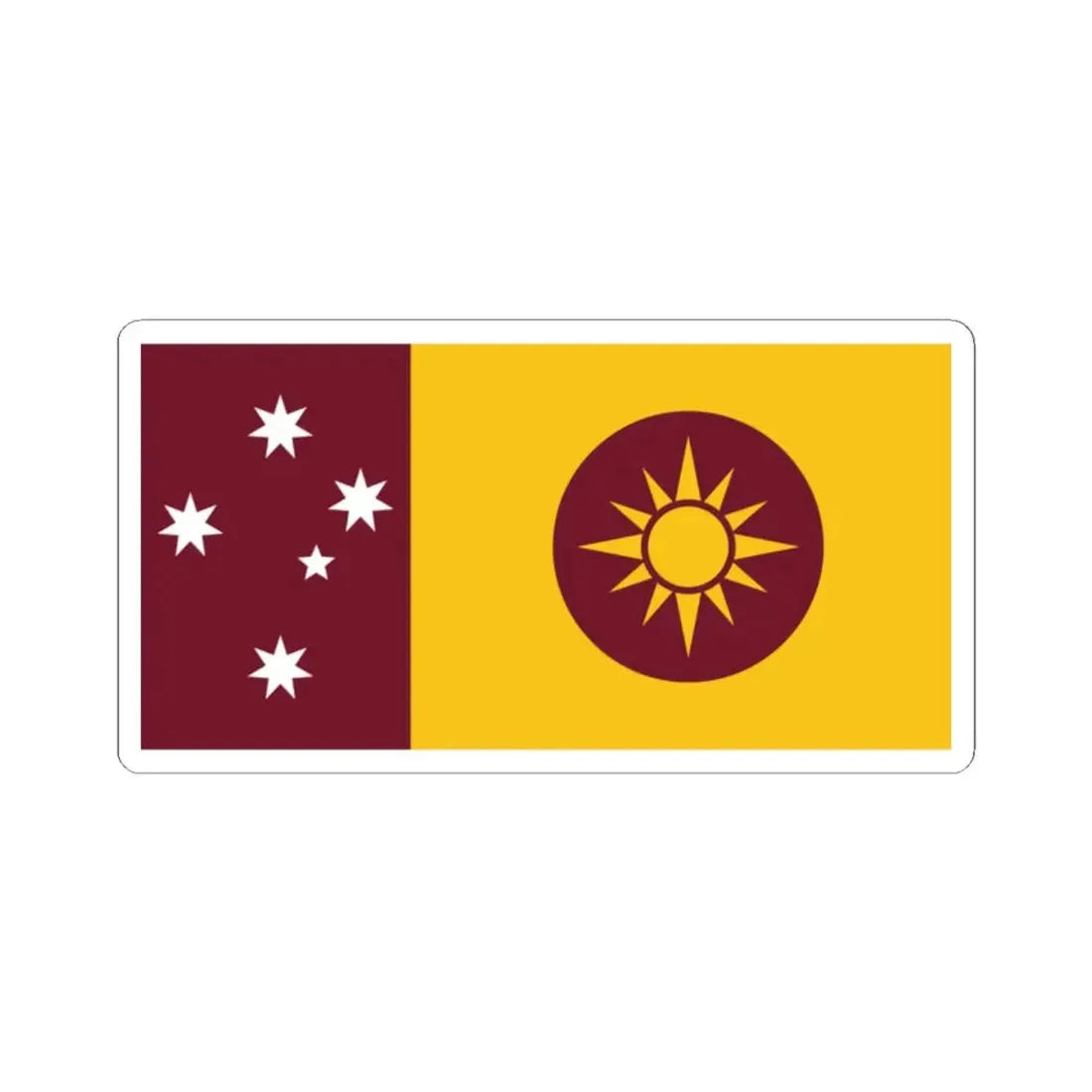 Steven Squires Queensland Flag Proposal (Australia) STICKER Vinyl Kiss-Cut Decal 2 Inch White - The Sticker Space