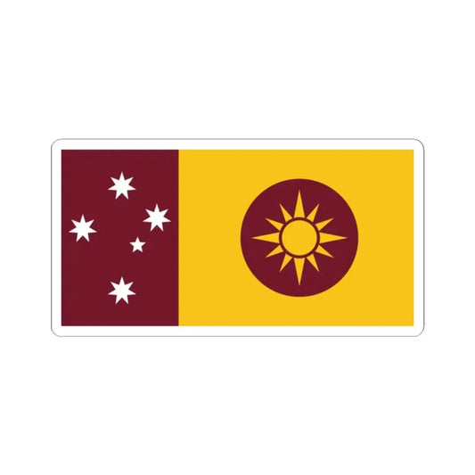 Steven Squires Queensland Flag Proposal (Australia) STICKER Vinyl Kiss-Cut Decal 2 Inch White - The Sticker Space