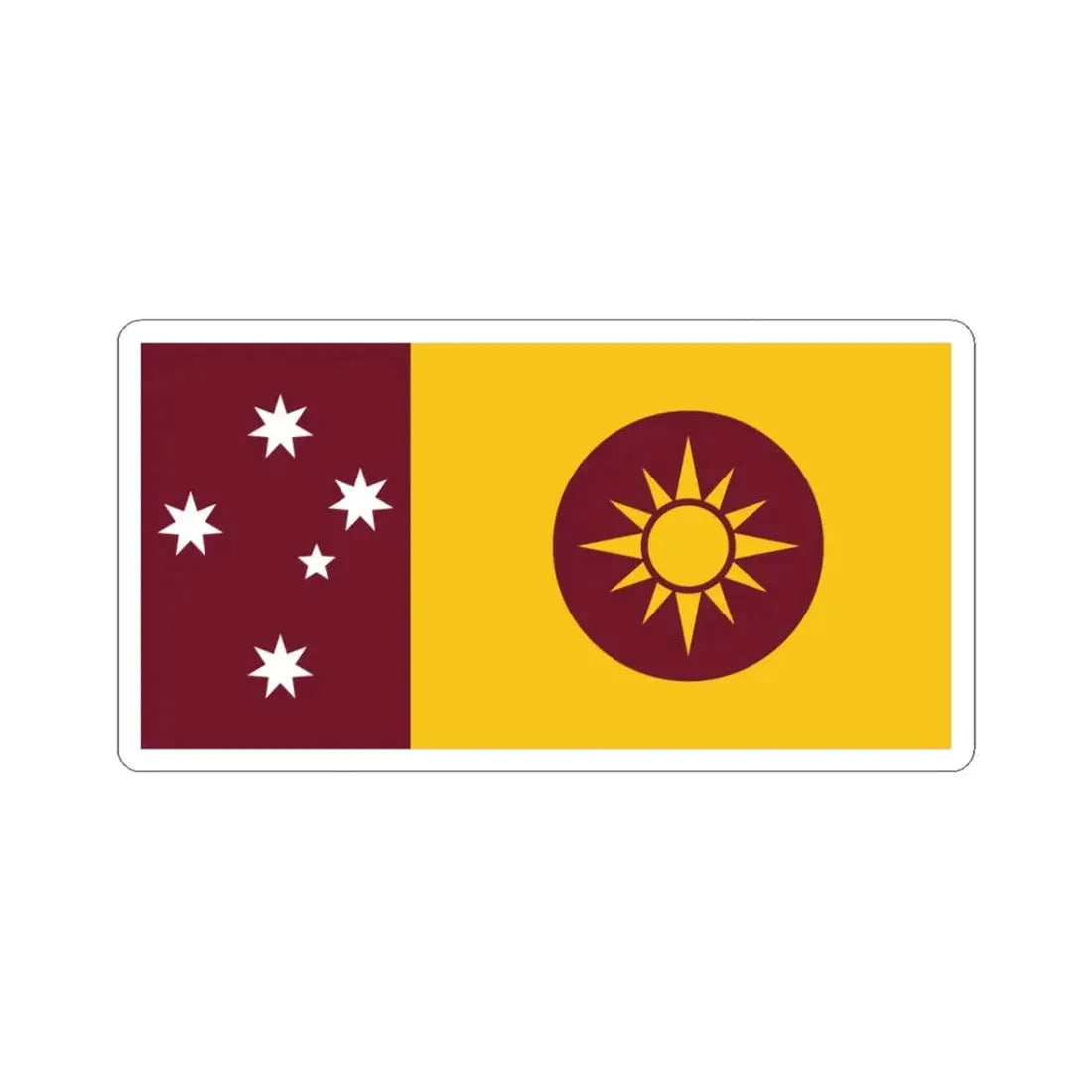 Steven Squires Queensland Flag Proposal (Australia) STICKER Vinyl Kiss-Cut Decal 3 Inch White - The Sticker Space