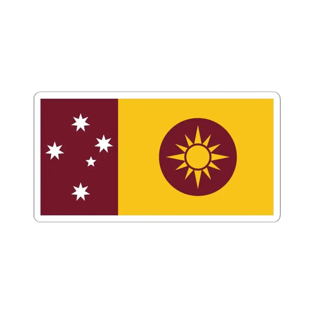 Steven Squires Queensland Flag Proposal (Australia) STICKER Vinyl Kiss-Cut Decal 4 Inch White - The Sticker Space