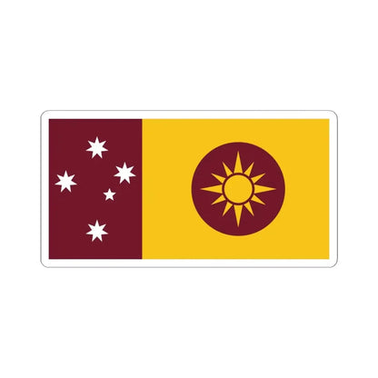 Steven Squires Queensland Flag Proposal (Australia) STICKER Vinyl Kiss-Cut Decal 4 Inch White - The Sticker Space