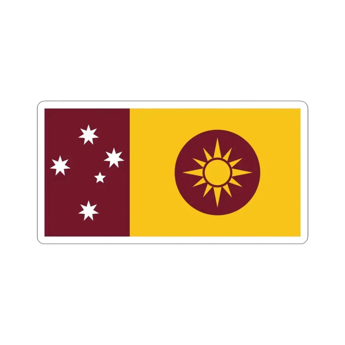 Steven Squires Queensland Flag Proposal (Australia) STICKER Vinyl Kiss-Cut Decal 6 Inch White - The Sticker Space