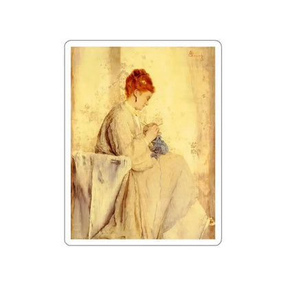 STEVENS, Pieter - Alfred La Tricoteuse (Artwork) STICKER Vinyl Die-Cut Decal White Die-Cut 3 Inch - The Sticker Space