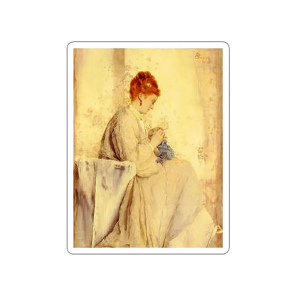 STEVENS, Pieter - Alfred La Tricoteuse (Artwork) STICKER Vinyl Die-Cut Decal White Die-Cut 4 Inch - The Sticker Space