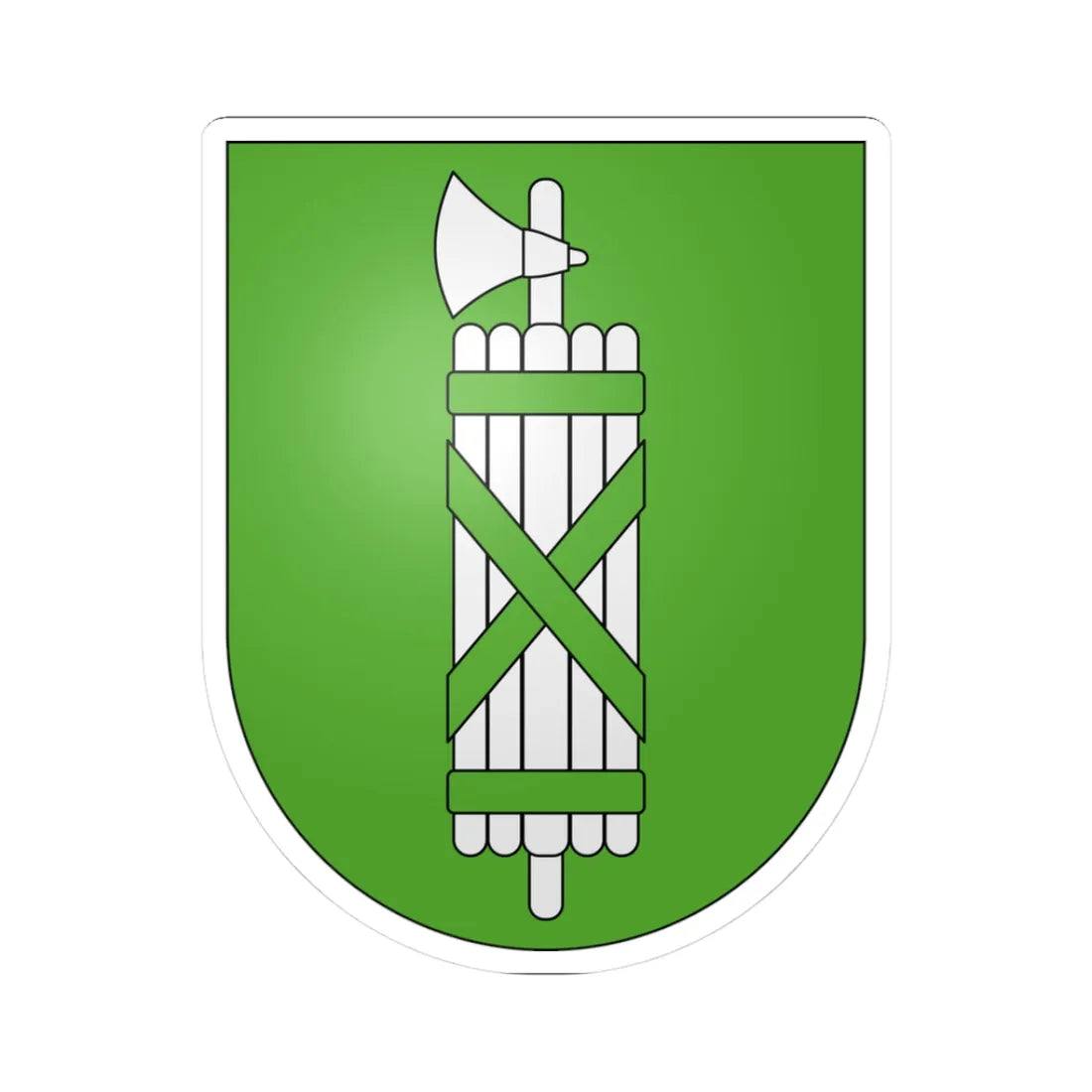 St.Gallen-coat of arms (Switzerland) (Coat of Arms) STICKER Vinyl Kiss-Cut Decal 3 Inch White - The Sticker Space