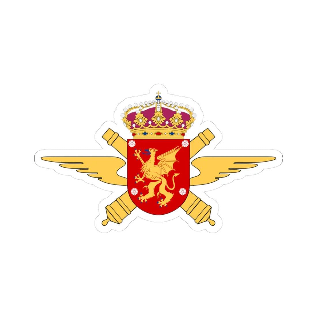 Östgöta luftvärnsregemente vapen (Sweden) (Coat of Arms) STICKER Vinyl Kiss-Cut Decal 3 Inch White - The Sticker Space