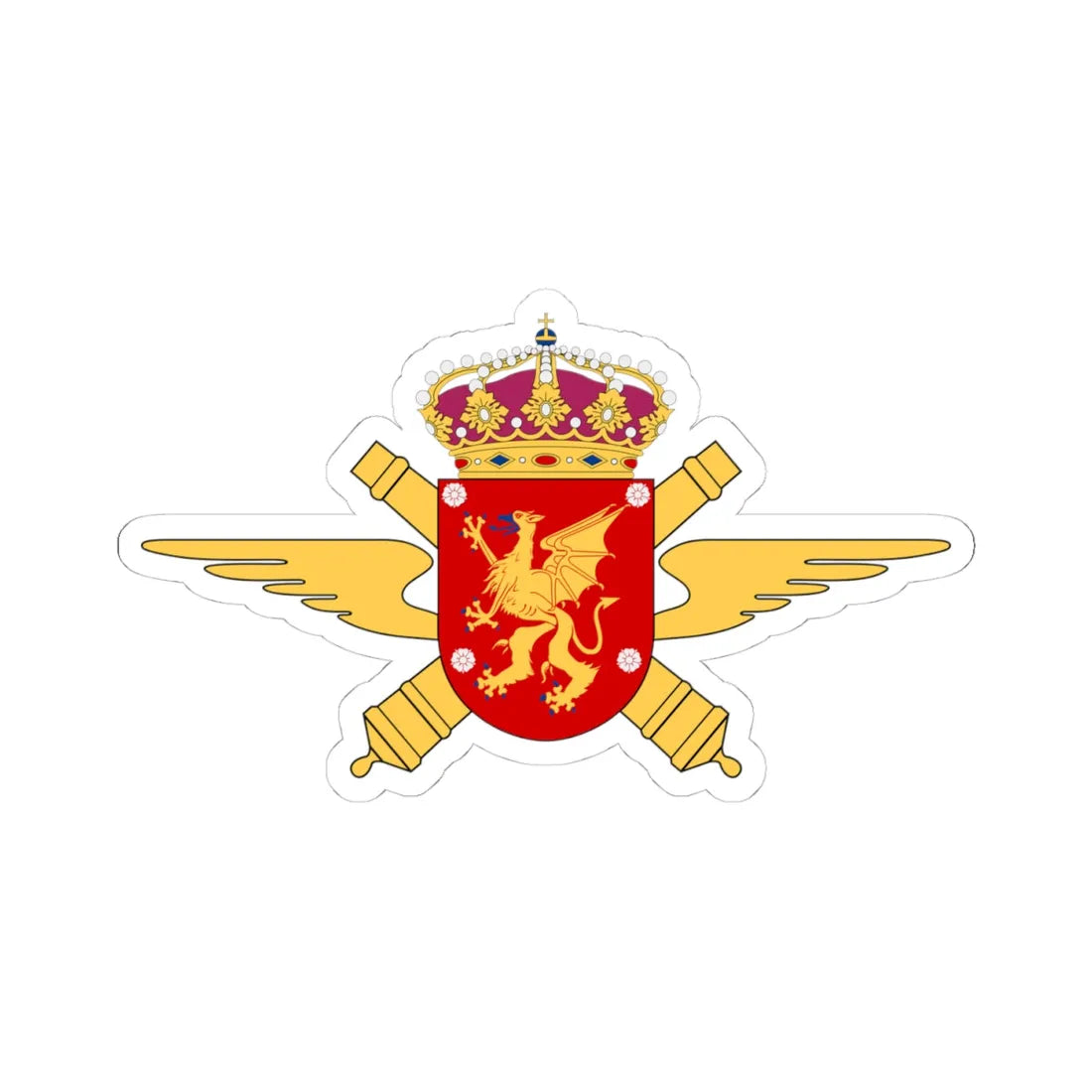 Östgöta luftvärnsregemente vapen (Sweden) (Coat of Arms) STICKER Vinyl Kiss-Cut Decal 4 Inch White - The Sticker Space