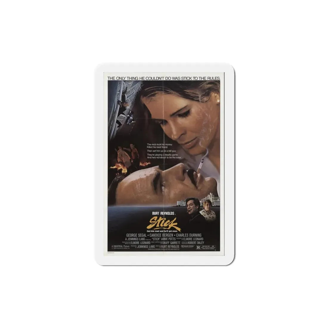 Stick 1985 Movie Poster Refrigerator Magnet 3 Inch - The Sticker Space