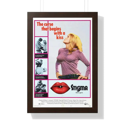 STIGMA 1972 - Framed Movie Poster 16″ x 24″ Walnut - The Sticker Space