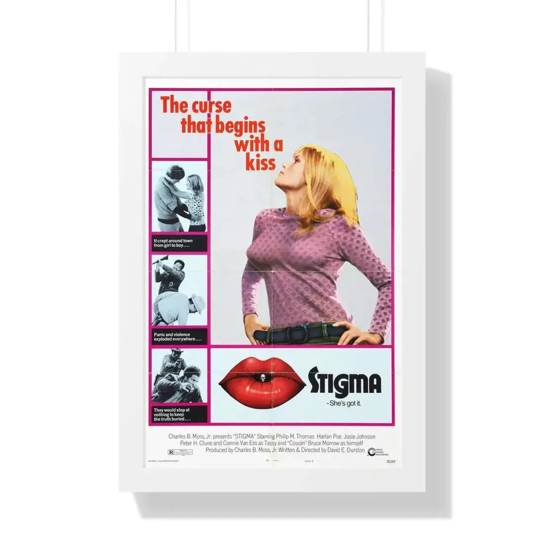 STIGMA 1972 - Framed Movie Poster 16″ x 24″ White - The Sticker Space