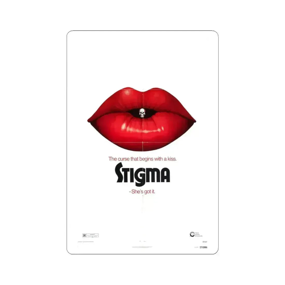 Stigma 1972 Movie Poster - STICKER Vinyl Kiss-Cut Decal 3 Inch White - The Sticker Space