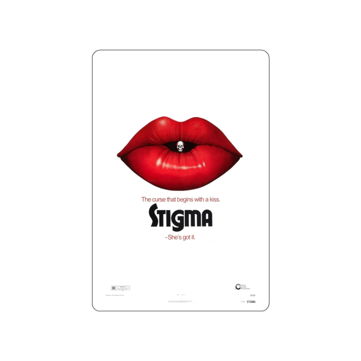 STIGMA (TEASER) 1972 Movie Poster STICKER Vinyl Die-Cut Decal-White-The Sticker Space