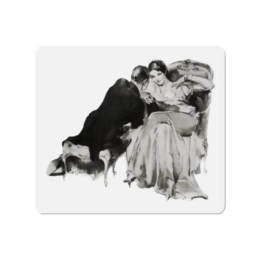 Still Her Adorer, McCall's magazine, September 1935 (Magazine Illustration) Refrigerator Magnet 2 Inch Die-Cut - The Sticker Space