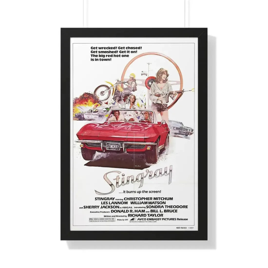 STINGRAY 1978 - Framed Movie Poster 20" x 30" Black - The Sticker Space