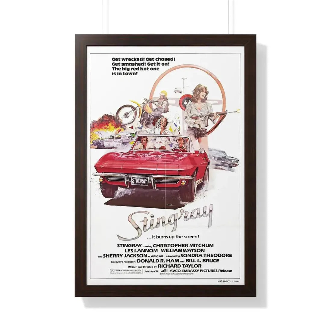 STINGRAY 1978 - Framed Movie Poster 20" x 30" Walnut - The Sticker Space