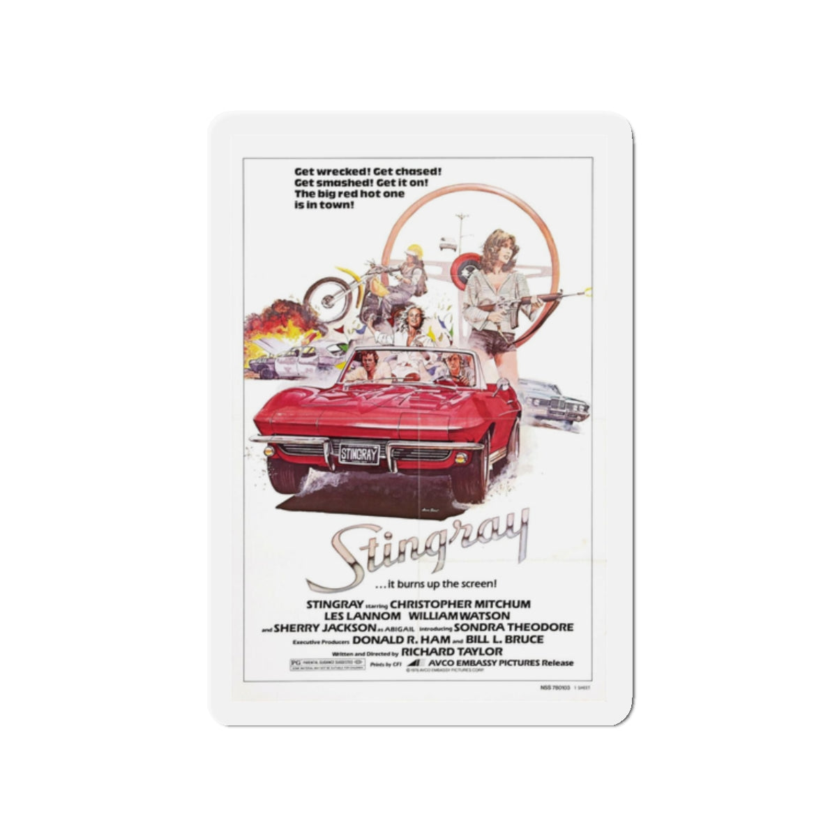 STINGRAY 1978 Movie Poster - Refrigerator Magnet-2" x 2"-The Sticker Space