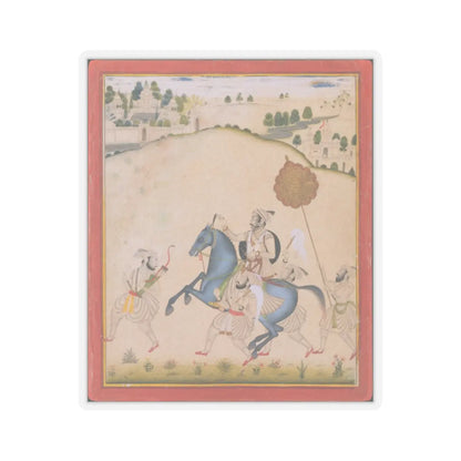 Stipple Master - Maharana Amar Singh II Riding a Jodhpur Horse - ca. 1700–1710 v1 - STICKER Vinyl Kiss-Cut Decal