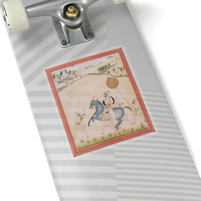 Stipple Master - Maharana Amar Singh II Riding a Jodhpur Horse - ca. 1700–1710 v1 - STICKER Vinyl Kiss-Cut Decal