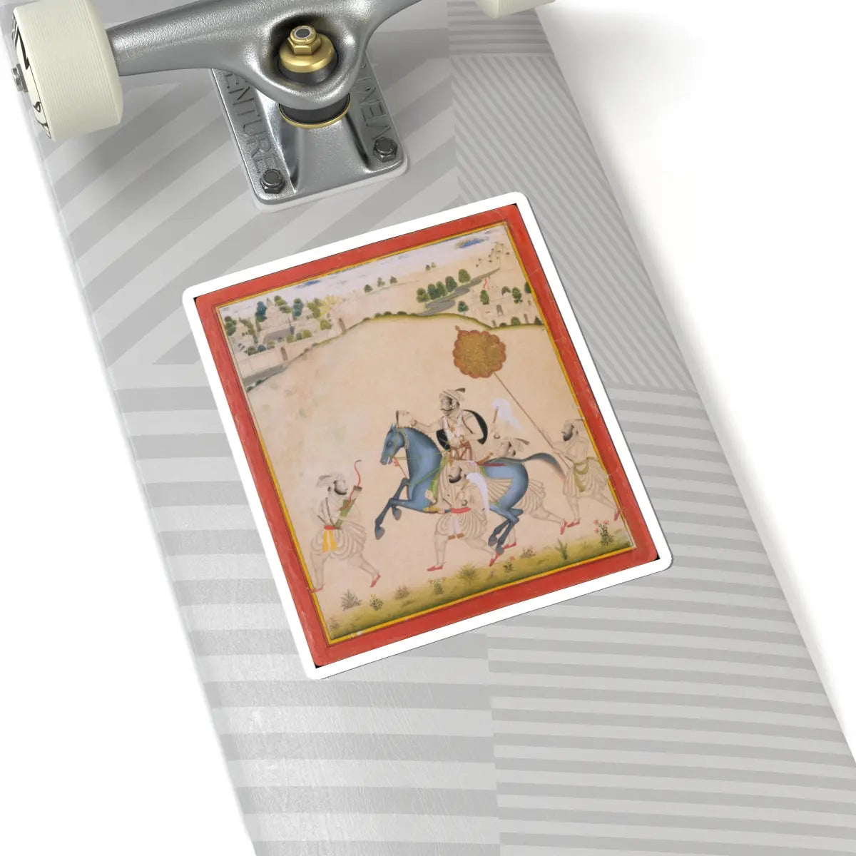 Stipple Master - Maharana Amar Singh II Riding a Jodhpur Horse - ca. 1700–1710 v1 - STICKER Vinyl Kiss-Cut Decal