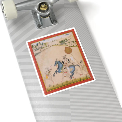 Stipple Master - Maharana Amar Singh II Riding a Jodhpur Horse - ca. 1700–1710 v1 - STICKER Vinyl Kiss-Cut Decal