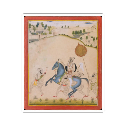 Stipple Master - Maharana Amar Singh II Riding a Jodhpur Horse - ca. 1700–1710 v1 - STICKER Vinyl Kiss-Cut Decal