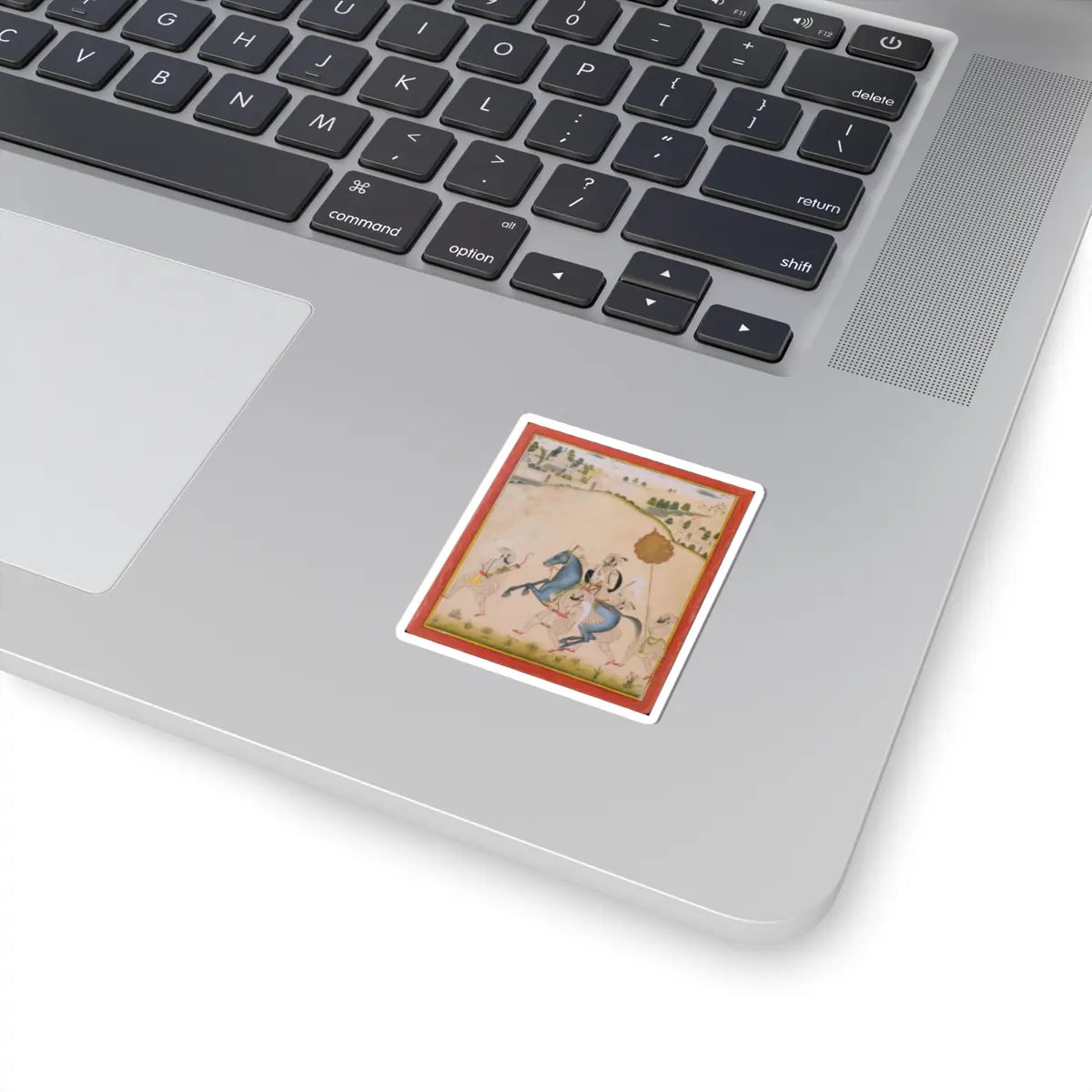 Stipple Master - Maharana Amar Singh II Riding a Jodhpur Horse - ca. 1700–1710 v1 - STICKER Vinyl Kiss-Cut Decal
