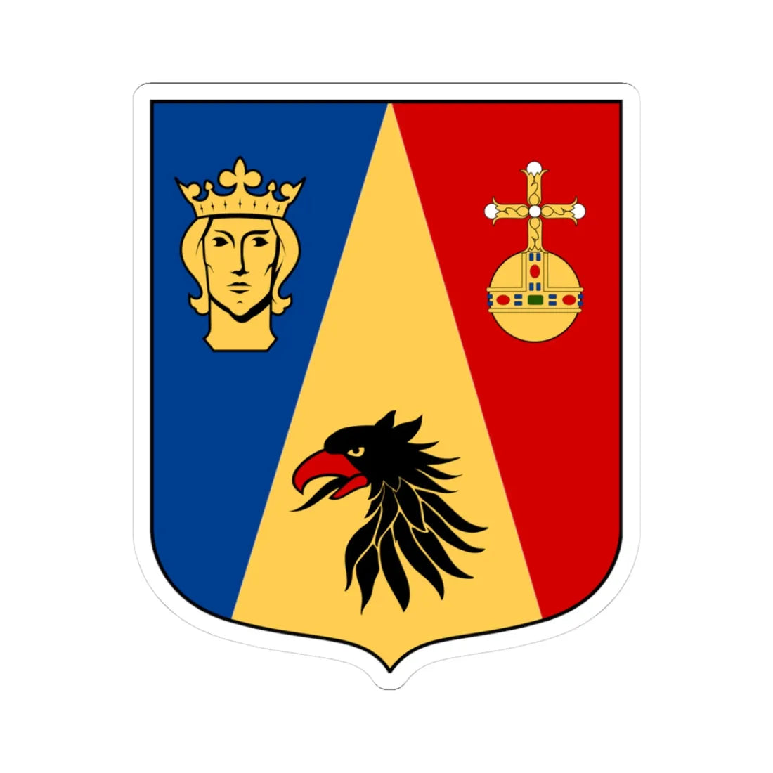 Stockholm län vapen b ram (Sweden) (Coat of Arms) STICKER Vinyl Kiss-Cut Decal 3 Inch White - The Sticker Space