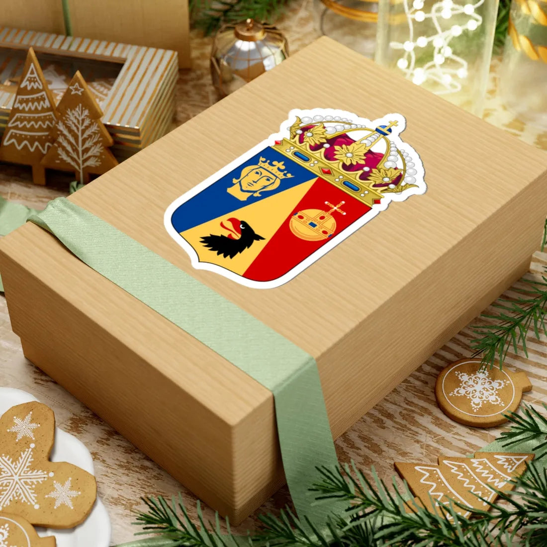 Stockholms läns vapen crowned (Sweden) (Coat of Arms) STICKER Vinyl Kiss-Cut Decal - The Sticker Space