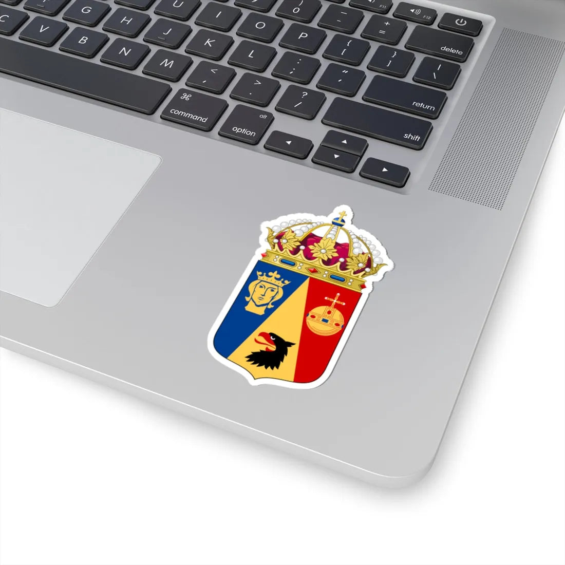 Stockholms läns vapen crowned (Sweden) (Coat of Arms) STICKER Vinyl Kiss-Cut Decal - The Sticker Space