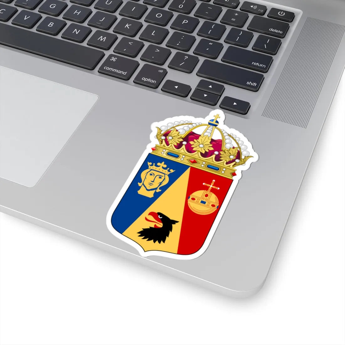 Stockholms läns vapen crowned (Sweden) (Coat of Arms) STICKER Vinyl Kiss-Cut Decal - The Sticker Space