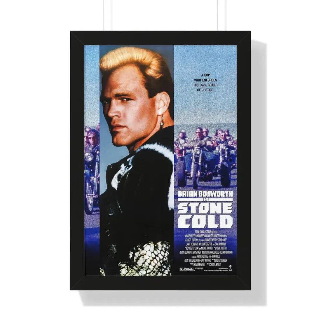 STONE COLD 1991 - Framed Movie Poster 16″ x 24″ Black - The Sticker Space