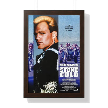 STONE COLD 1991 - Framed Movie Poster 16″ x 24″ Walnut - The Sticker Space