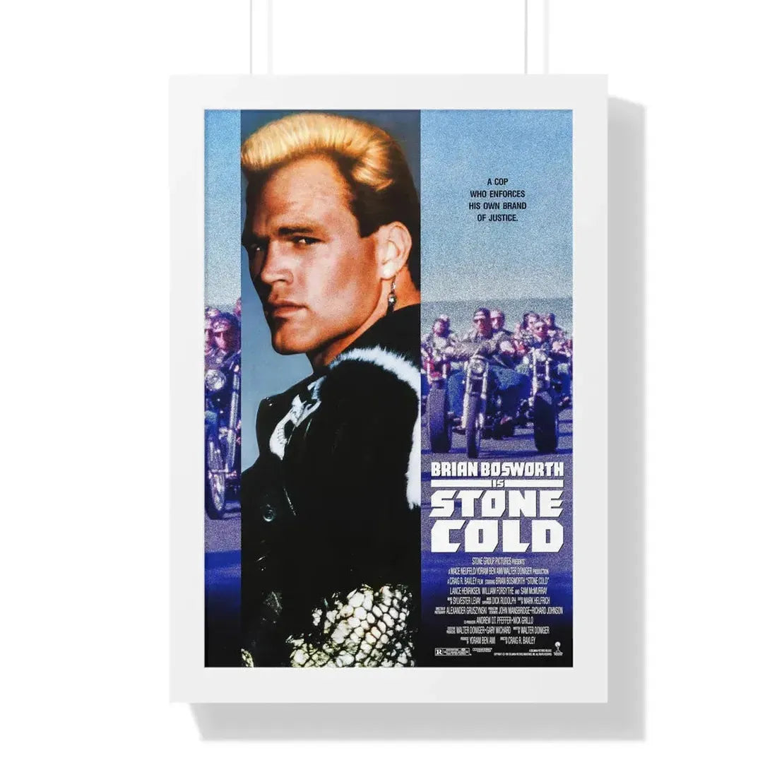 STONE COLD 1991 - Framed Movie Poster 16″ x 24″ White - The Sticker Space