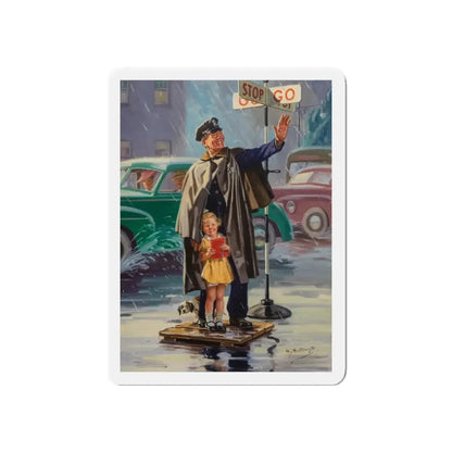 Stop Go (Magazine Illustration) Refrigerator Magnet 3 Inch Die-Cut - The Sticker Space