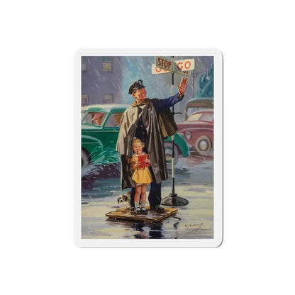 Stop Go (Magazine Illustration) Refrigerator Magnet 5 Inch Die-Cut - The Sticker Space