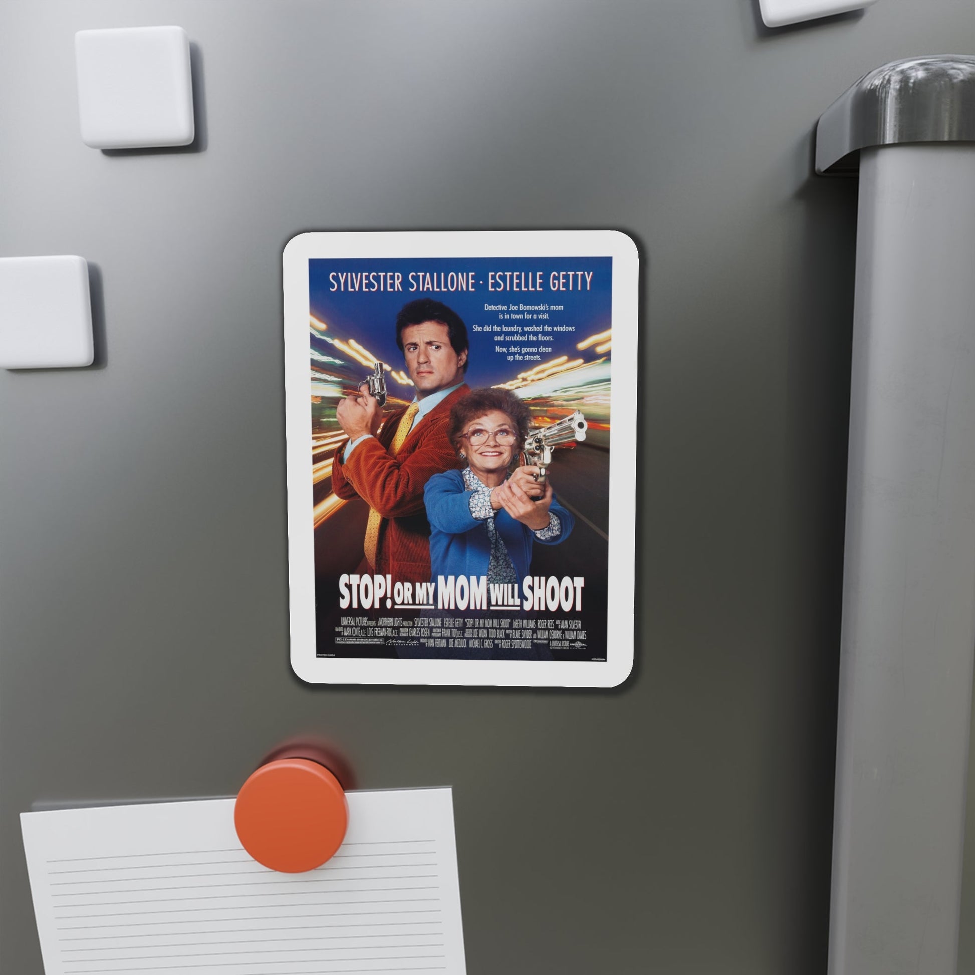 Stop Or My Mom Will Shoot 1992 Movie Poster Die-Cut Magnet-The Sticker Space